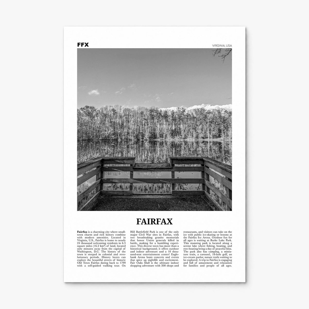 Fairfax, Virginia Newspaper Poster, print only (unframed)