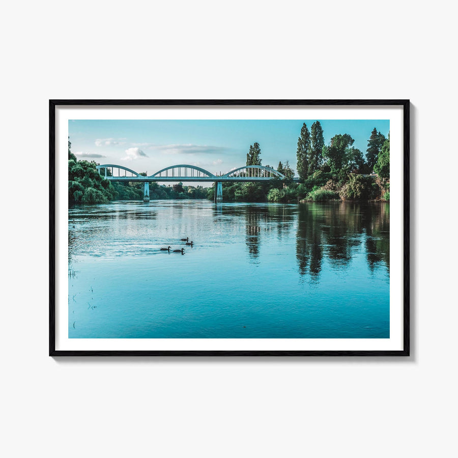 Fairfield colorful photo poster of Connecticut, USA – horizontal wall art, unframed print shown in interior mockup