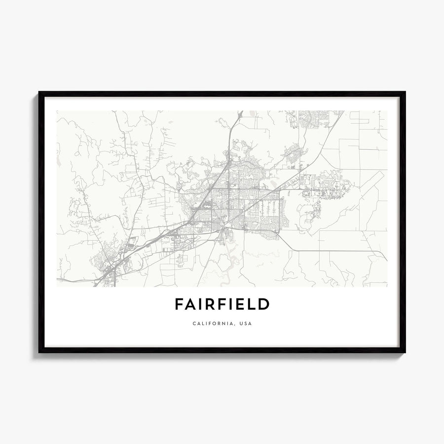 Fairfield Map Poster, framed poster mockup