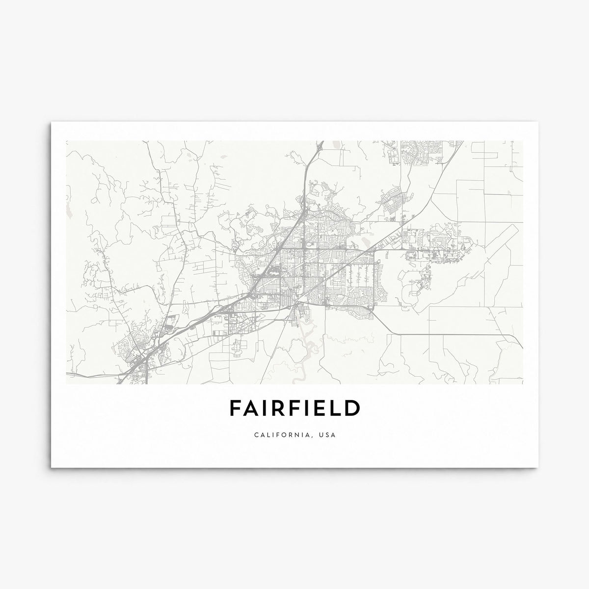 Fairfield Map Poster, print only (unframed)