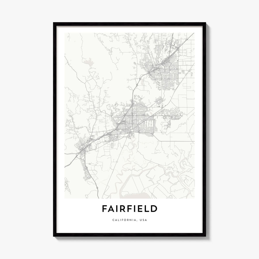 Fairfield Map Poster, framed poster mockup
