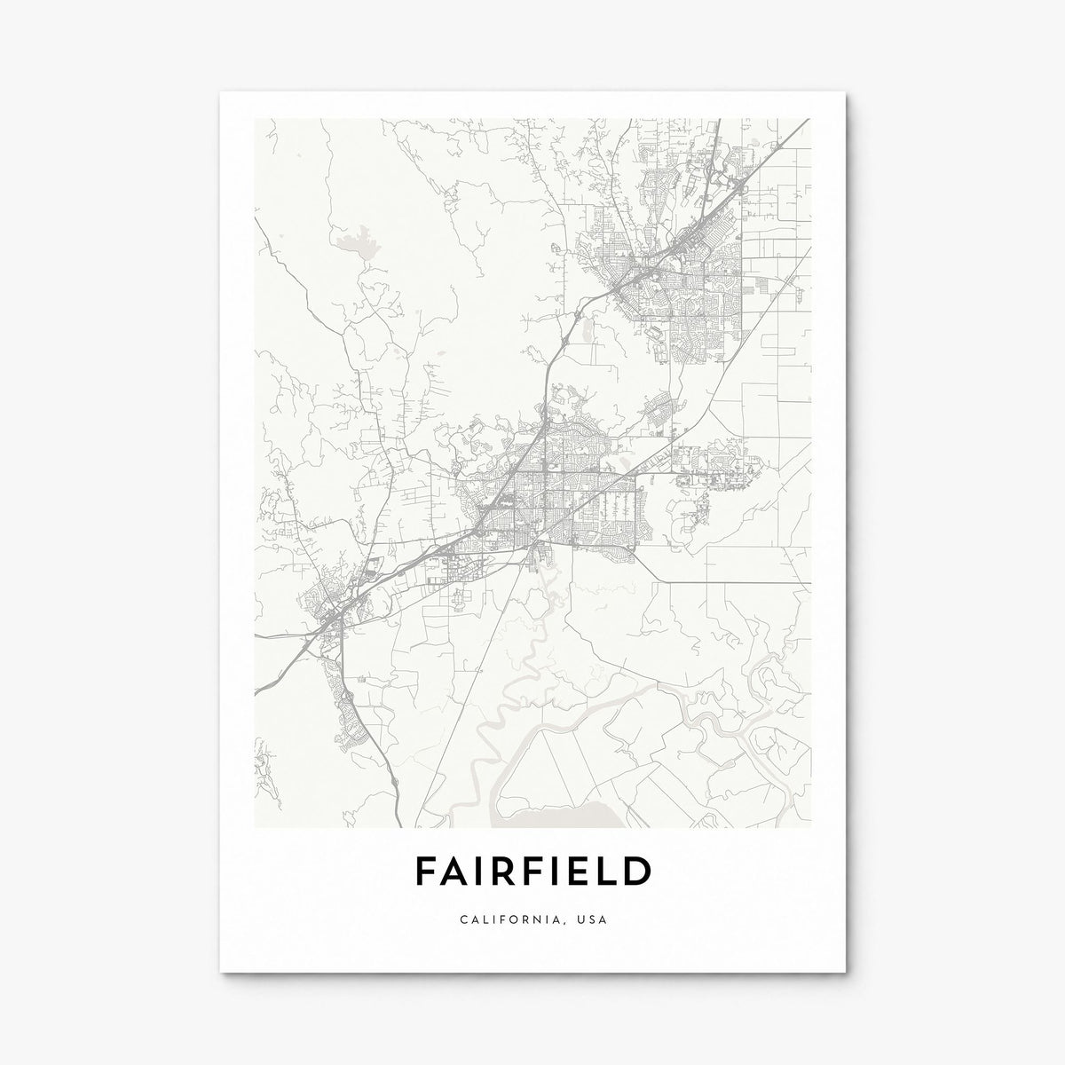 Fairfield Map Poster, print only (unframed)