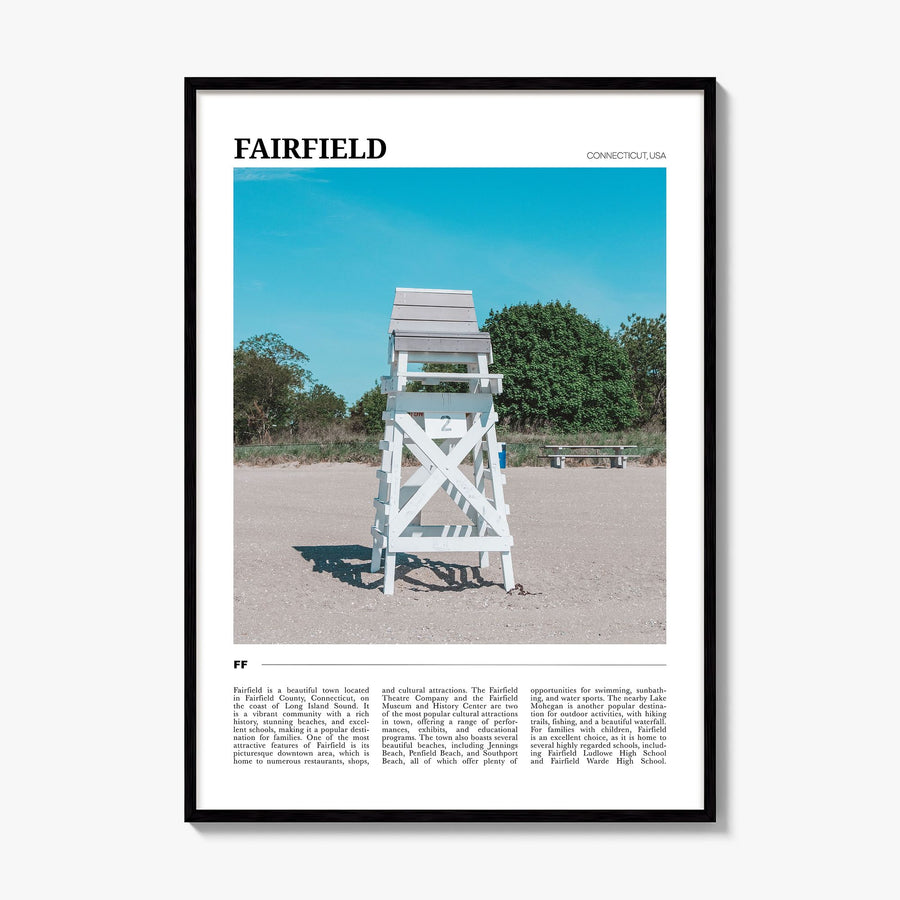 Fairfield Travel Poster, framed poster mockup