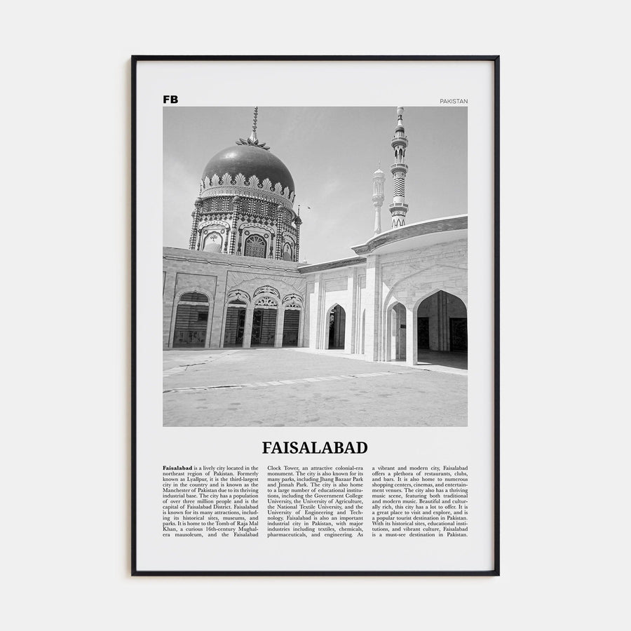 Faisalabad Poster None / 8x12 in Nbourhood Travel B&W Poster