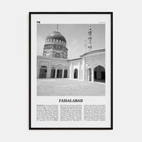 Faisalabad Poster Black Wood / 8x12 in Nbourhood Travel B&W Poster