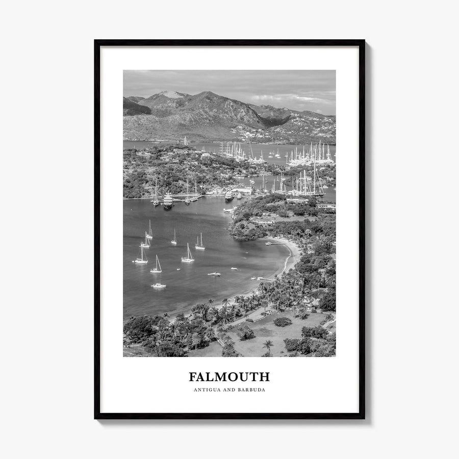 Falmouth, Antigua and Barbuda Classic Poster, framed poster mockup