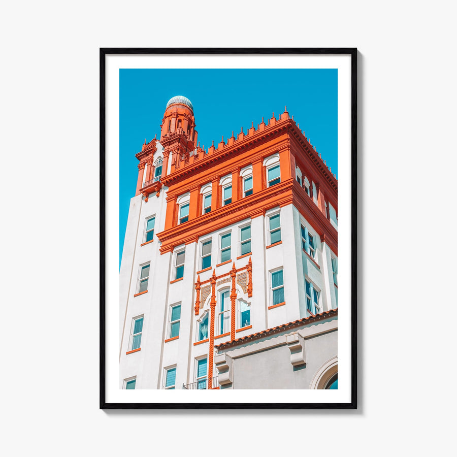 Fargo colorful photo poster of North Dakota, USA – vertical wall art, unframed print shown in interior mockup