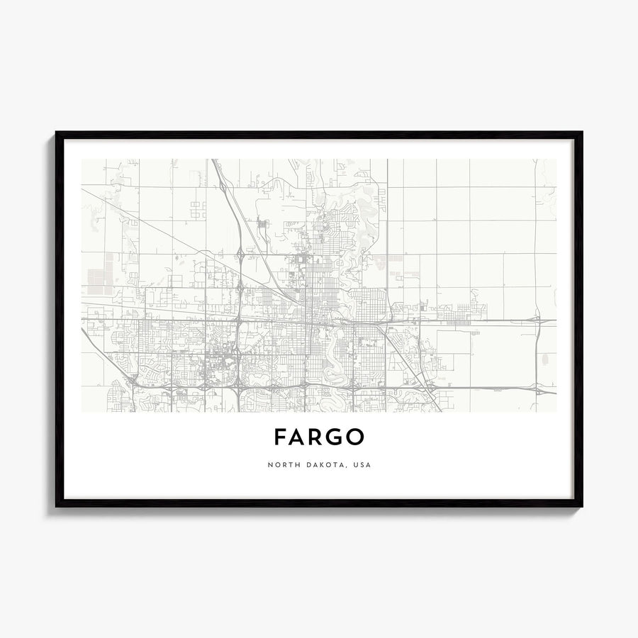 Fargo Map Poster, framed poster mockup