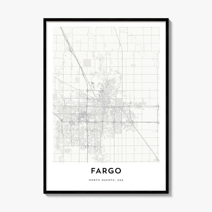 Fargo Map Poster, framed poster mockup