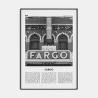 Fargo No 1 Poster None / 8x12 in Nbourhood Travel B&W Poster