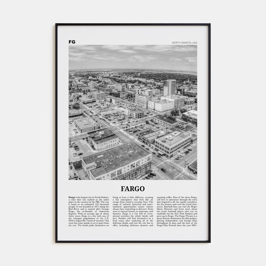 Fargo No 2 Poster None / 8x12 in Nbourhood Travel B&W Poster