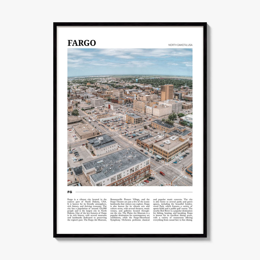 Fargo Travel Poster, framed poster mockup