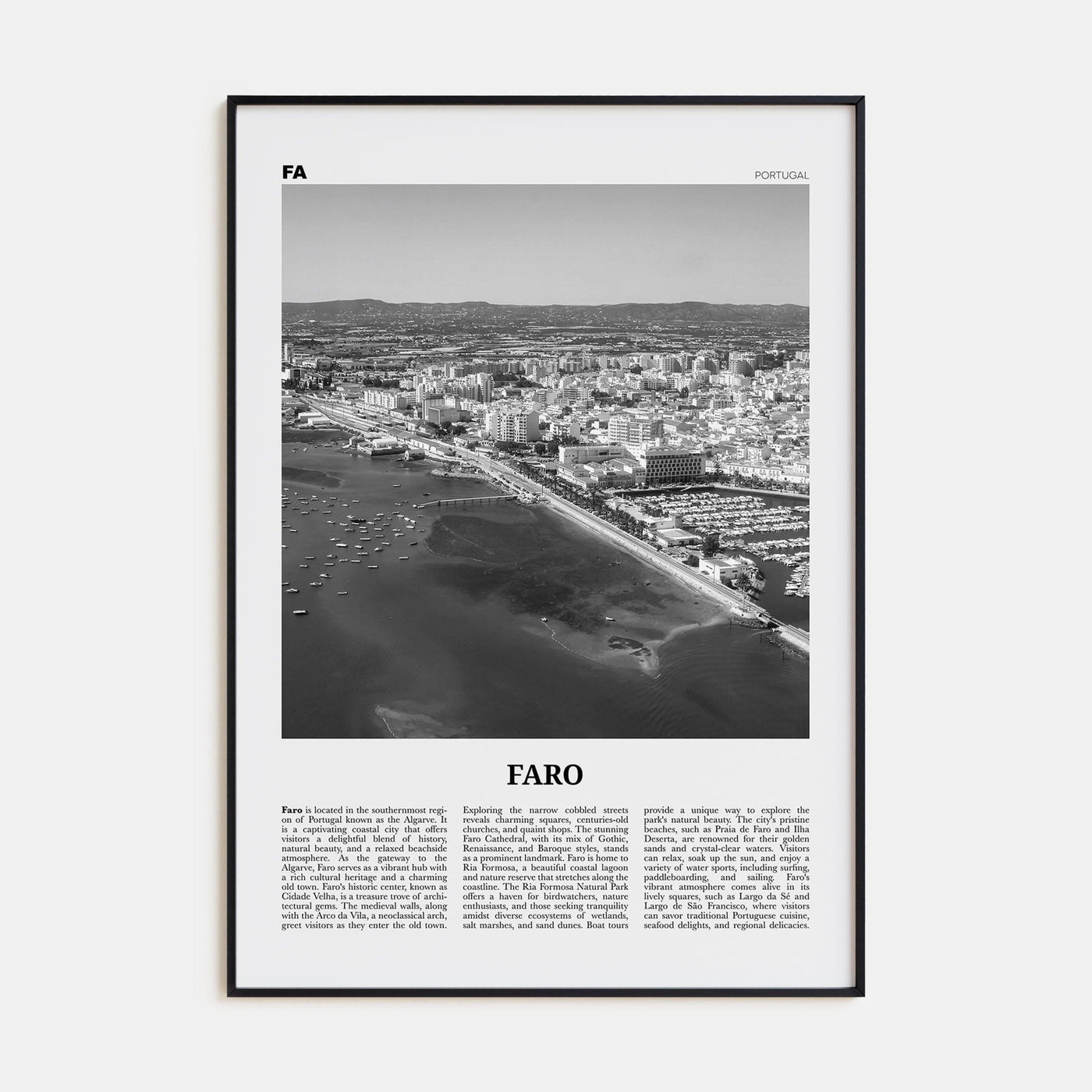 Faro Poster None / 8x12 in Nbourhood Travel B&W Poster