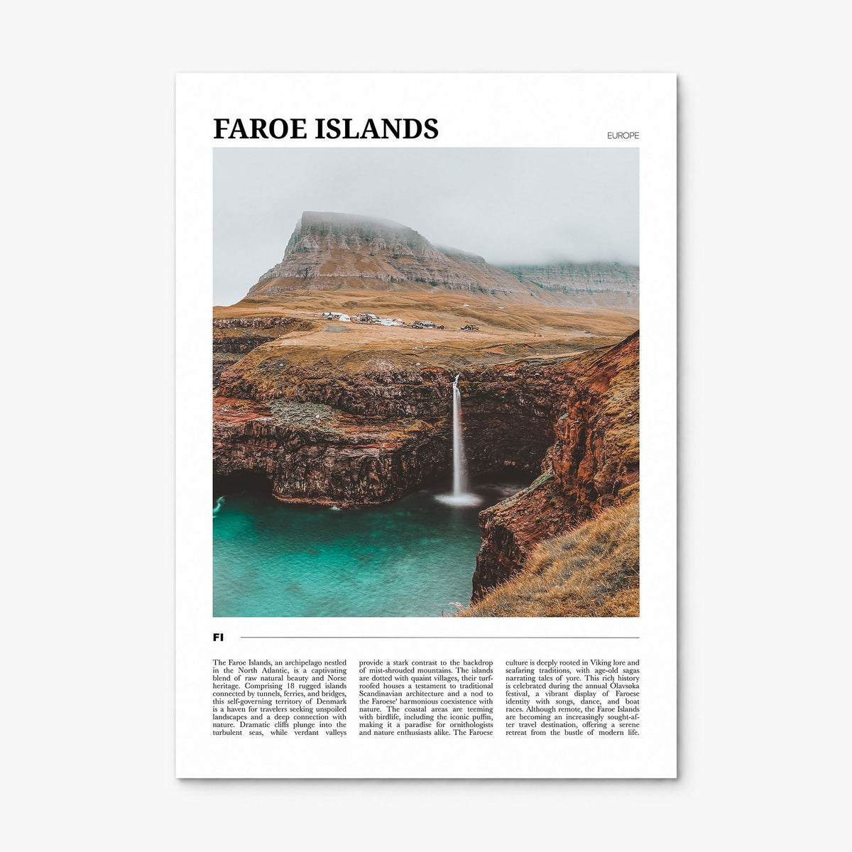 Faroe Islands Travel Poster, print only (unframed)