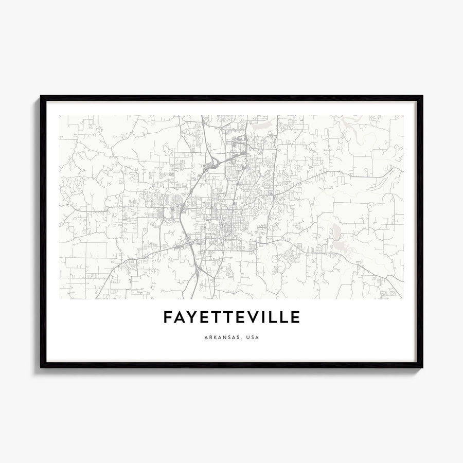 Fayetteville, Arkansas Map Poster, framed poster mockup