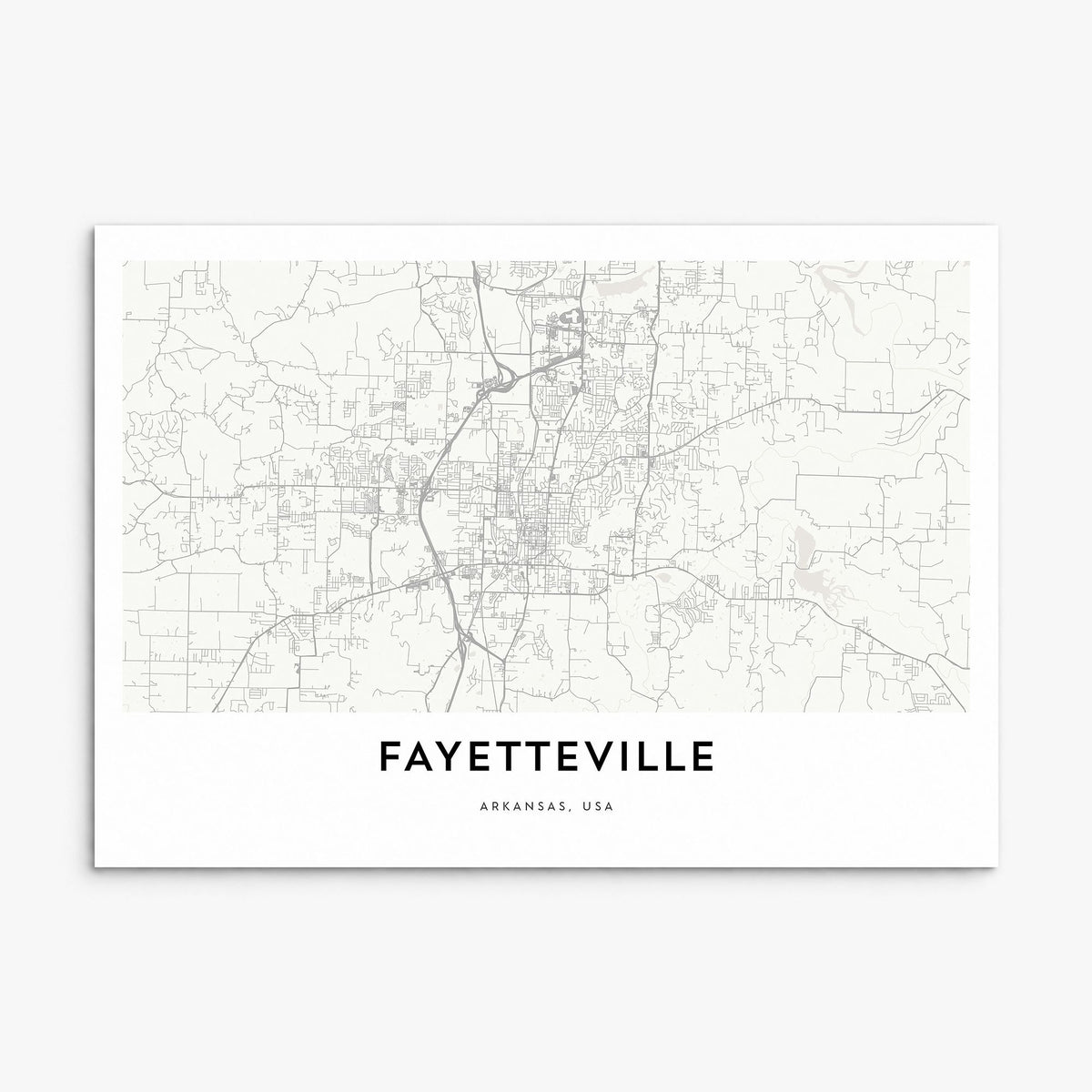 Fayetteville, Arkansas Map Poster, print only (unframed)
