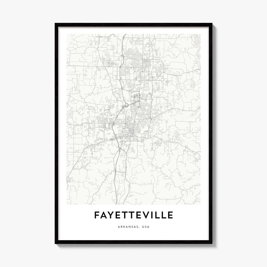 Fayetteville, Arkansas Map Poster, framed poster mockup