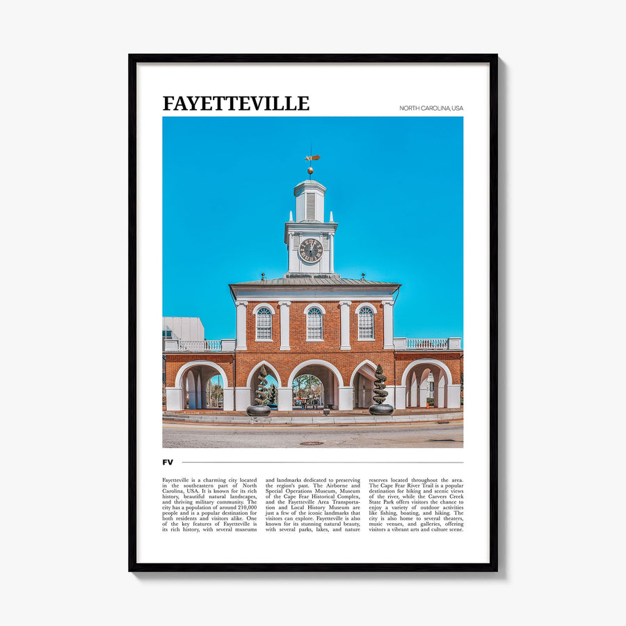 Fayetteville, North Carolina Travel Poster, framed poster mockup