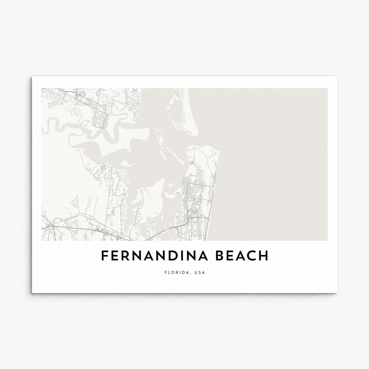 Fernandina Beach Map Poster, print only (unframed)