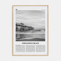 Fernandina Beach Poster Natural Wood / 8x12 in Nbourhood Travel B&W Poster