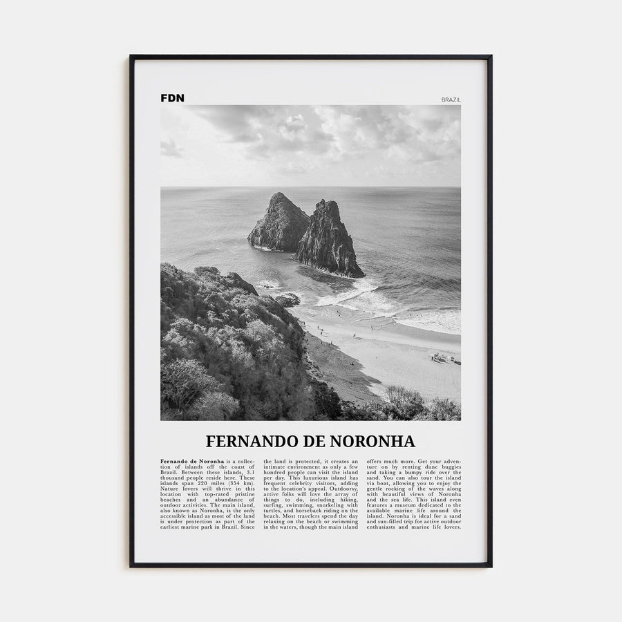 Fernando de Noronha Poster None / 8x12 in Nbourhood Travel B&W Poster