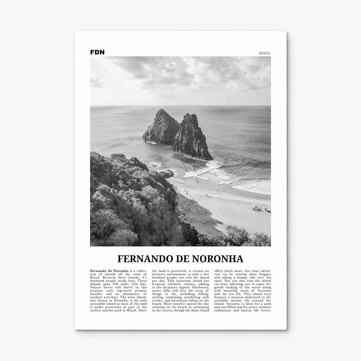 Fernando de Noronha Newspaper Poster, print only (unframed)