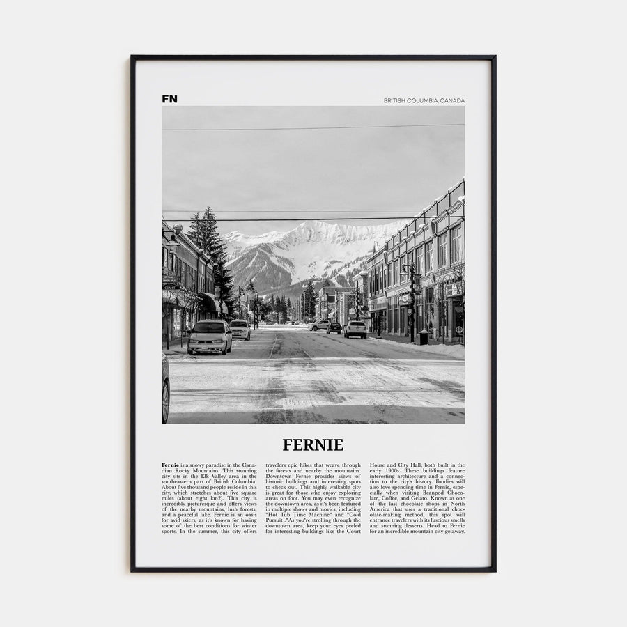 Fernie Poster None / 8x12 in Nbourhood Travel B&W Poster