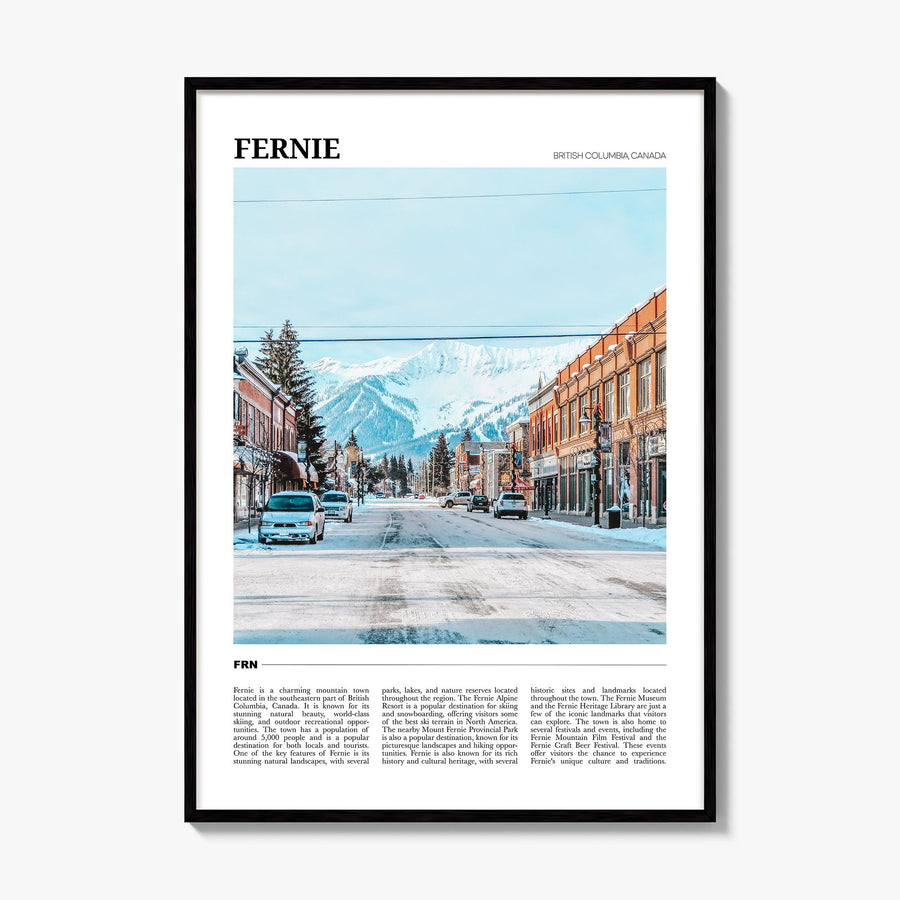 Fernie Travel Poster, framed poster mockup