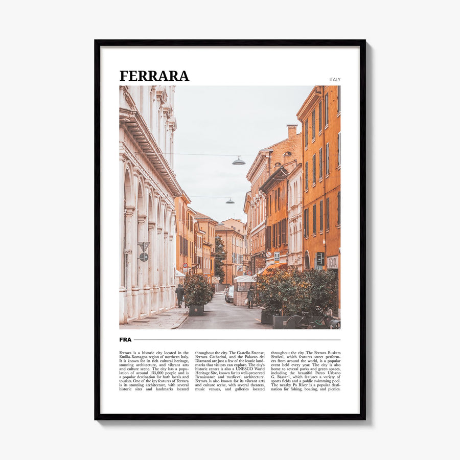 Ferrara Travel Poster, framed poster mockup