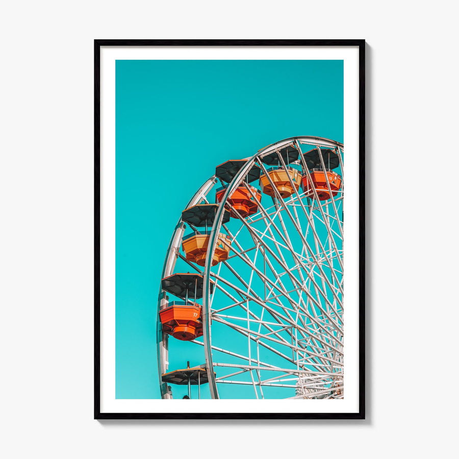 Ferris Wheel Photo Poster, framed poster mockup, white border