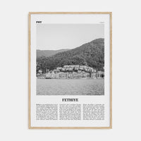 Fethiye Poster Natural Wood / 8x12 in Nbourhood Travel B&W Poster