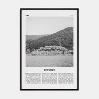 Fethiye Poster Black Wood / 8x12 in Nbourhood Travel B&W Poster