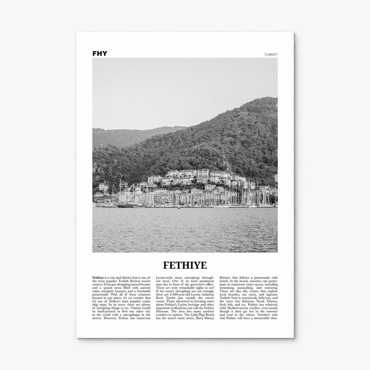 Fethiye Newspaper Poster, print only (unframed)