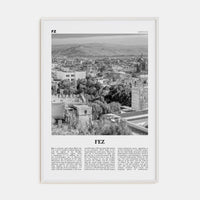 Fez Poster White Wood / 8x12 in Nbourhood Travel B&W Poster