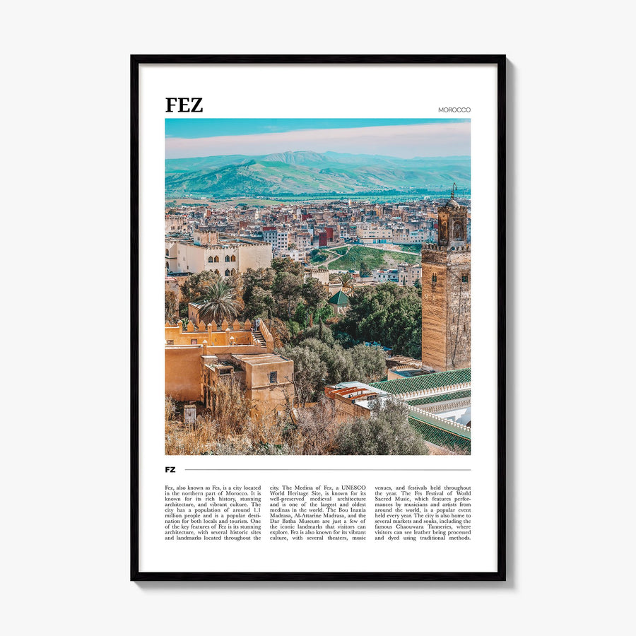 Fez Travel Poster, framed poster mockup
