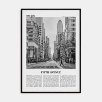 Fifth Avenue Poster Black Wood / 8x12 in Nbourhood Travel B&W Poster