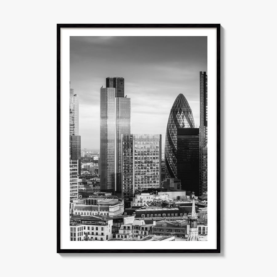 Financial District, New York City Photo Poster, framed poster mockup, white border