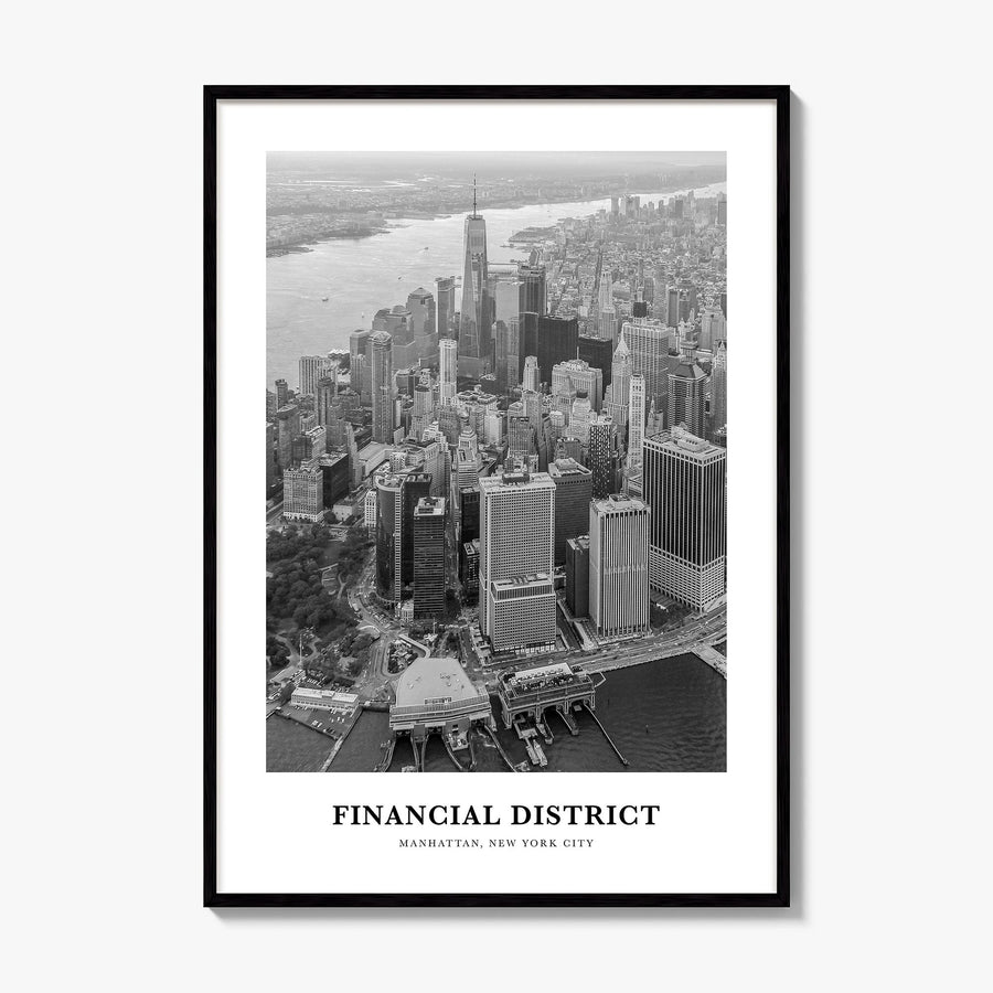 Financial District, New York City Classic Poster, framed poster mockup