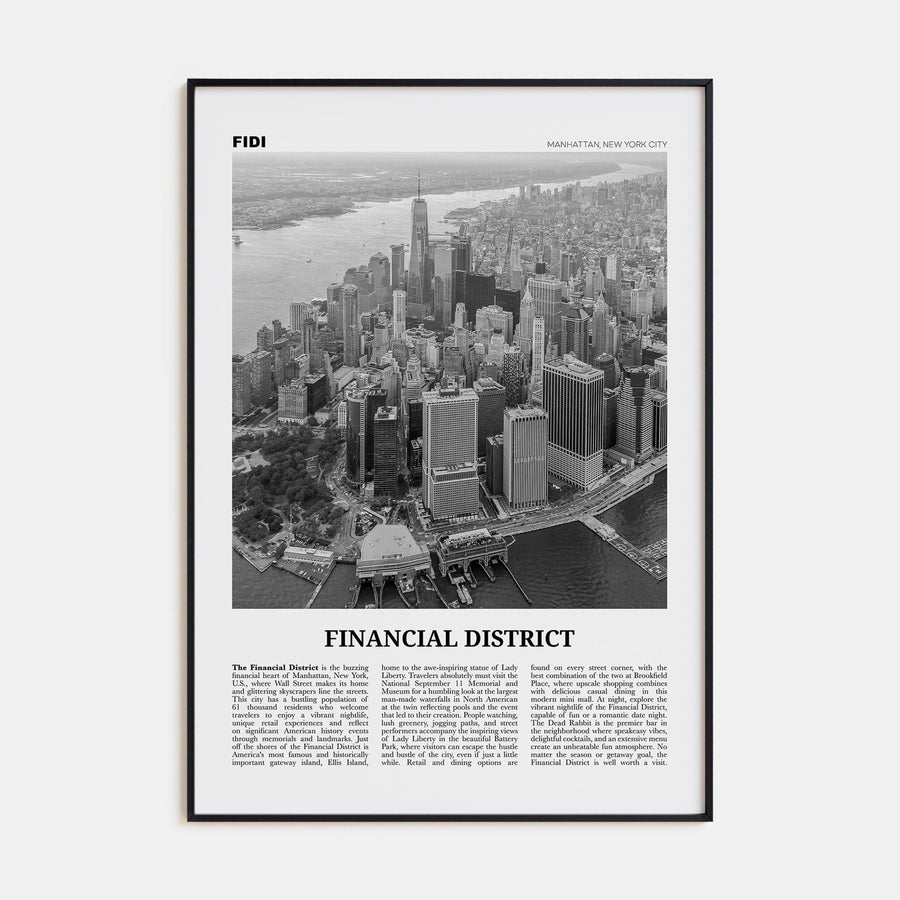 Financial District, New York City Poster None / 8x12 in Nbourhood Travel B&W Poster