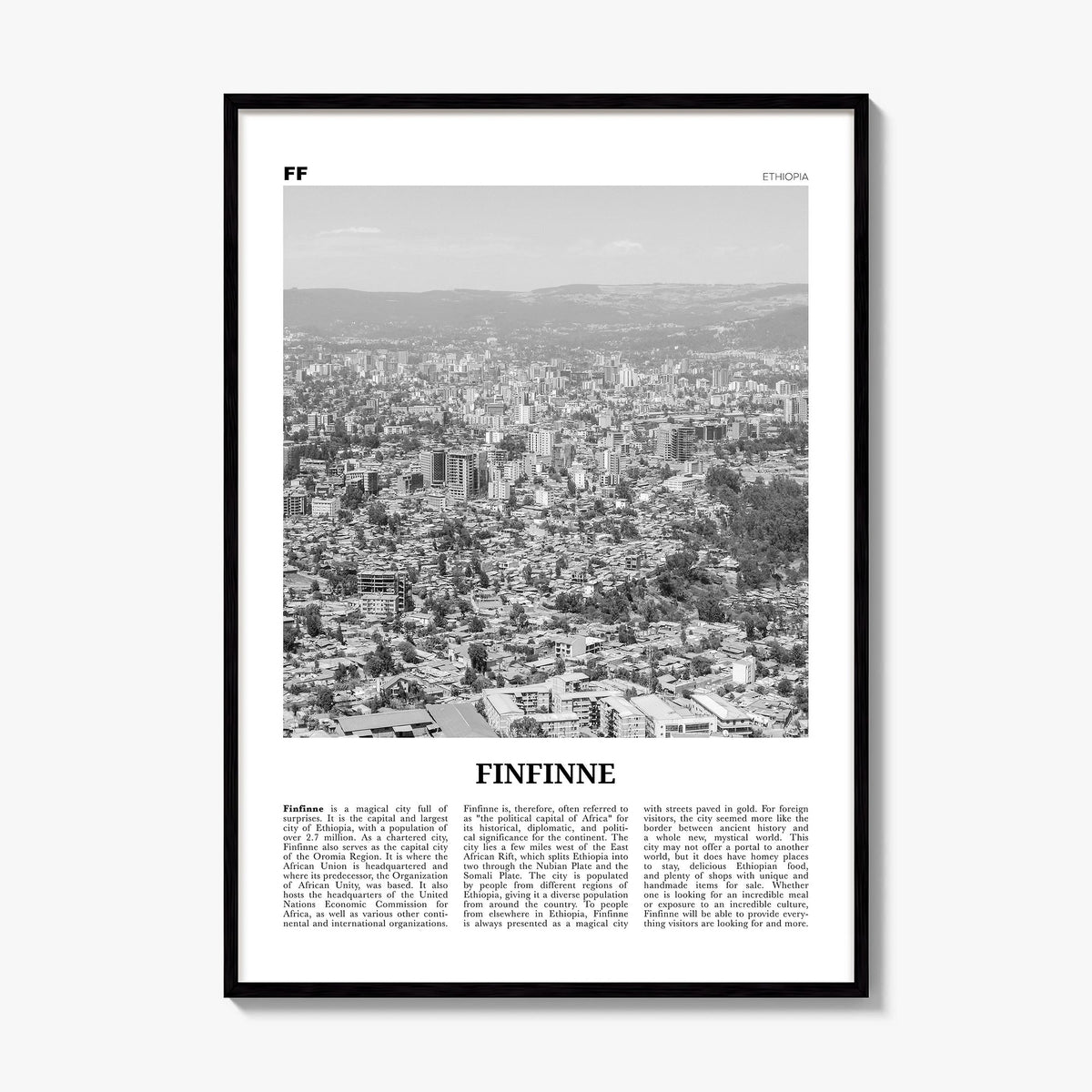 Finfinne Newspaper Poster, framed poster mockup