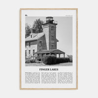 Finger Lakes Poster Natural Wood / 8x12 in Nbourhood Travel B&W Poster