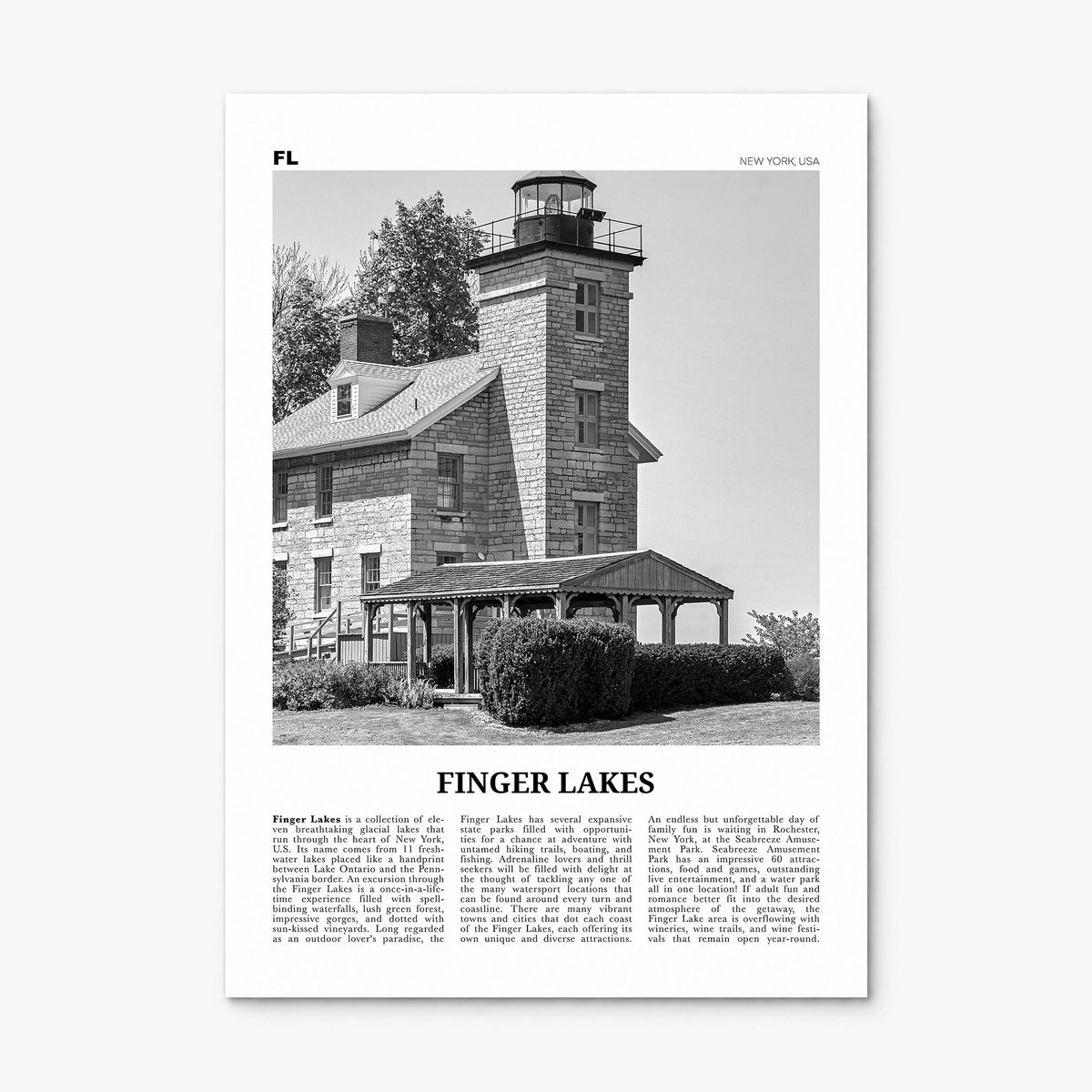 Finger Lakes Newspaper Poster, print only (unframed)