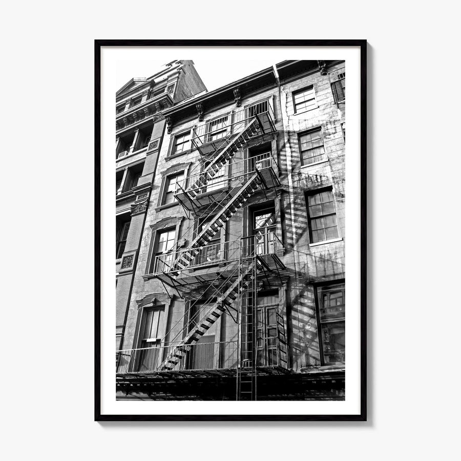 Fire Escapes Photo No 1 Poster, framed poster mockup, white border