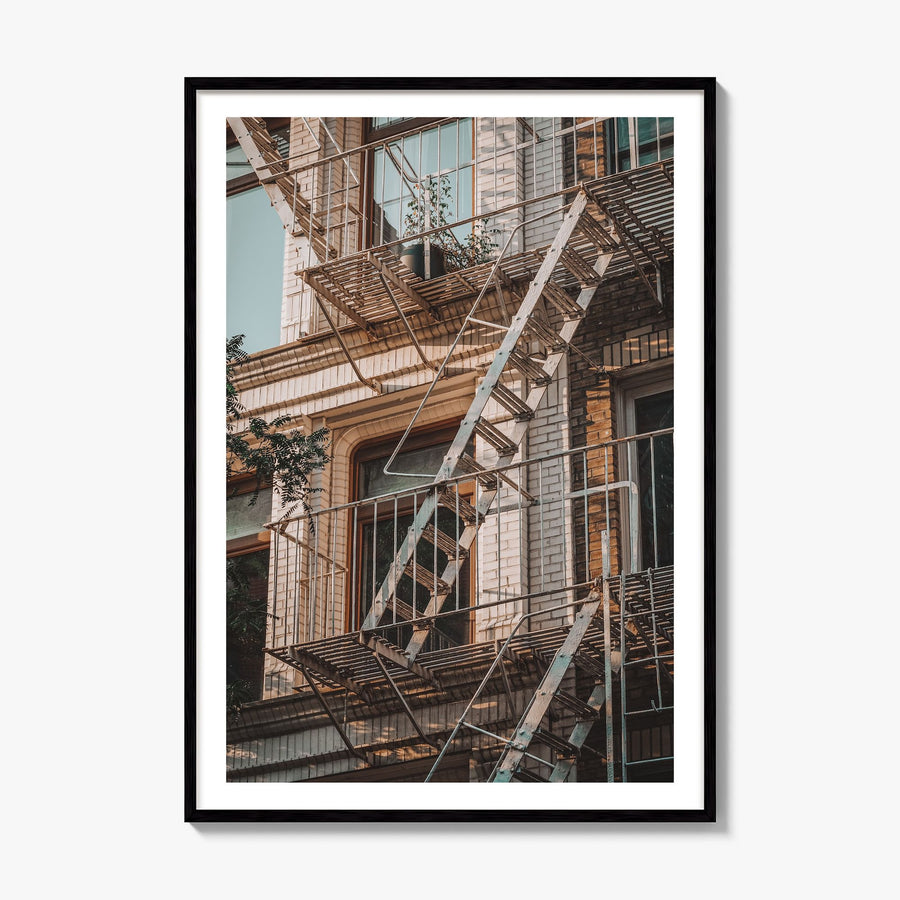 Fire Escapes Photo No 1 Poster, framed poster mockup, white border