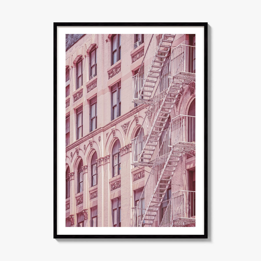 Fire Escapes Photo No 2 Poster, framed poster mockup, white border
