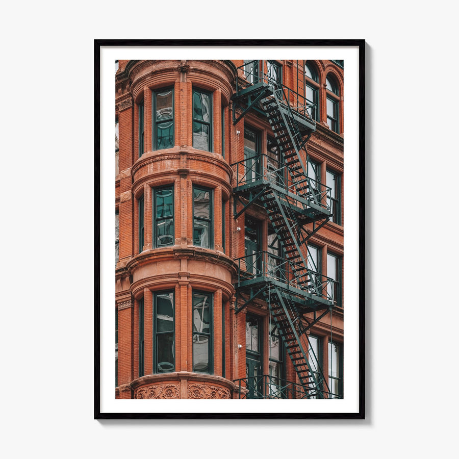 Fire Escapes Photo No 3 Poster, framed poster mockup, white border