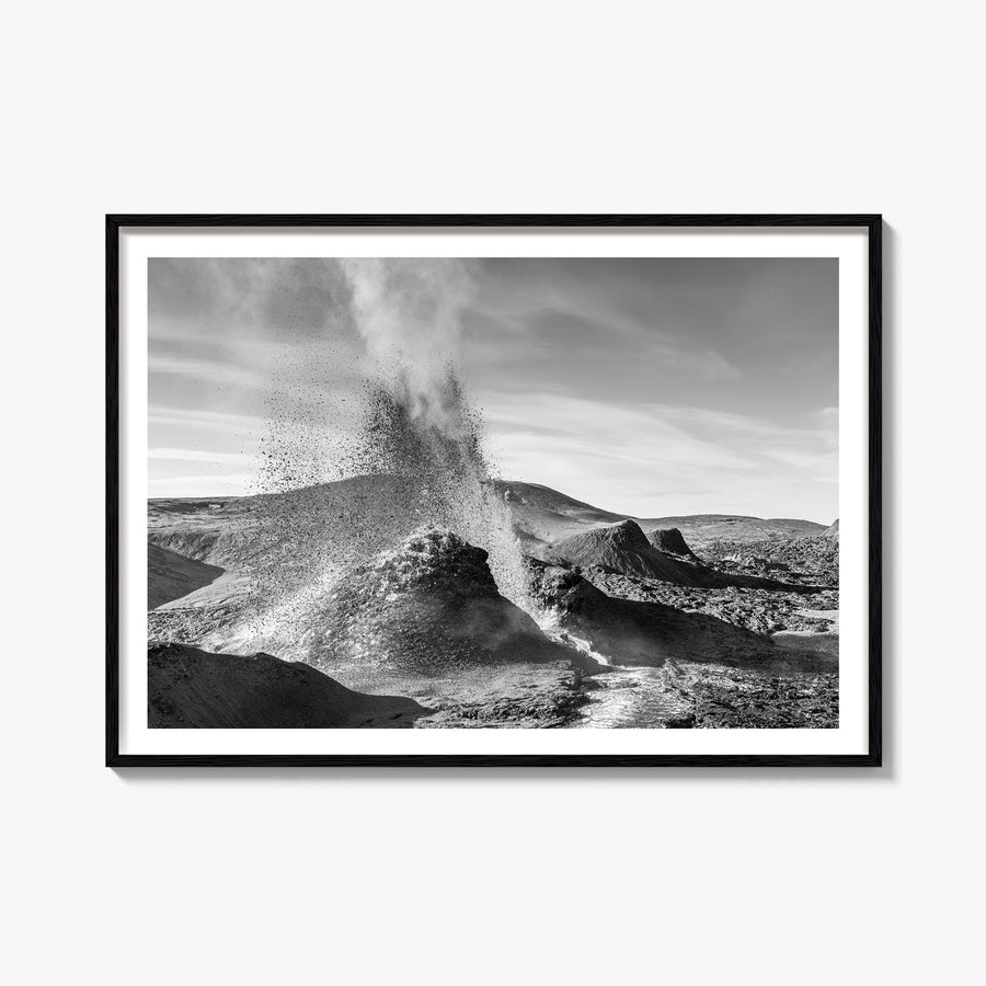 Fire Island black & white photo poster of Long Island, New York – horizontal wall art, unframed print shown in interior mocku