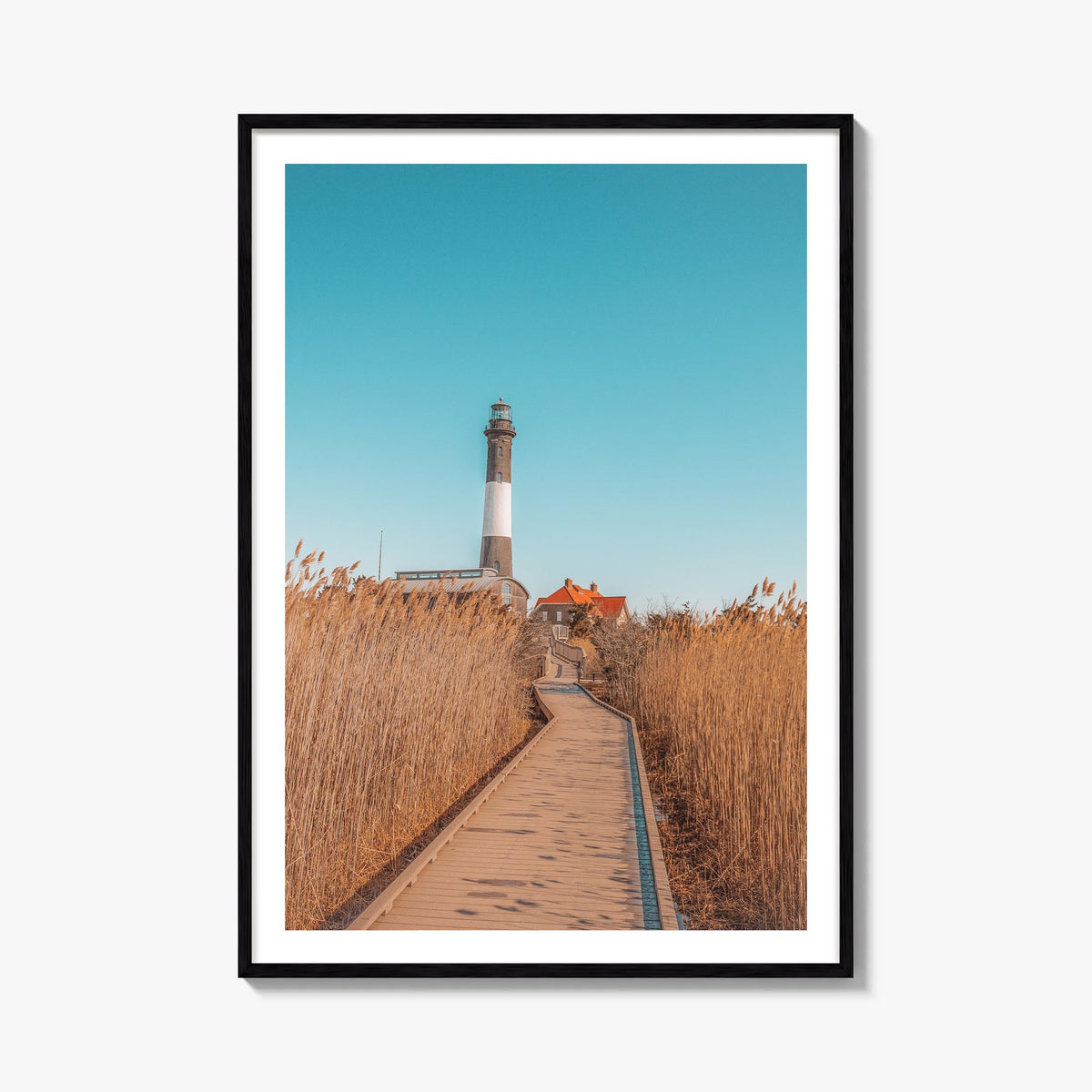 Fire Island no. 2 colorful photo poster of Long Island, New York – vertical wall art, unframed print shown in interior mockup