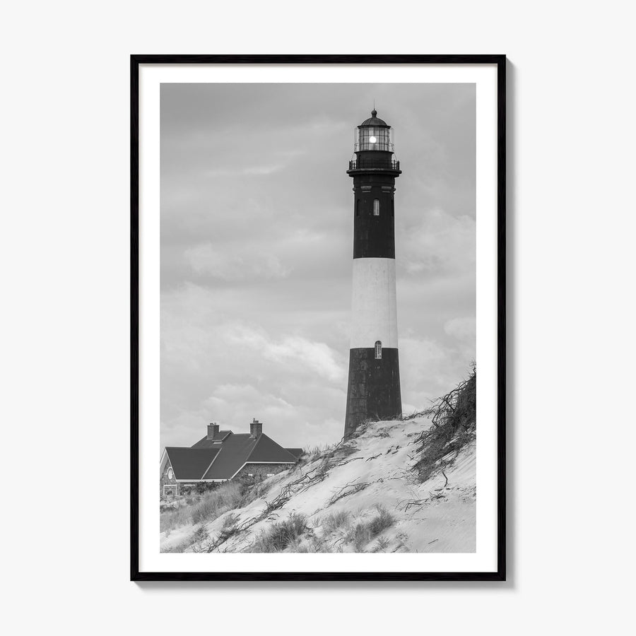 Fire Island Photo Poster, framed poster mockup, white border