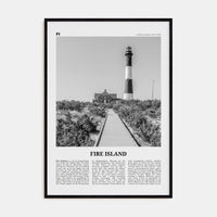 Fire Island Poster Black Wood / 8x12 in Nbourhood Travel B&W Poster